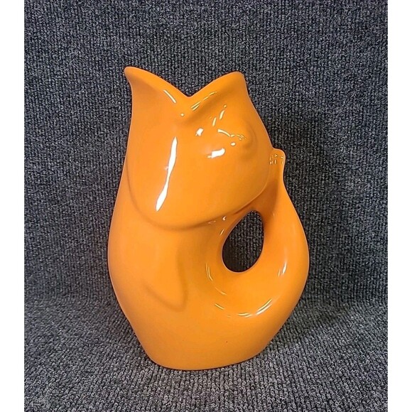 GurglePot Fish Water Pitcher Vase Beautiful Orange 2006 Very Clean - Picture 1 of 7